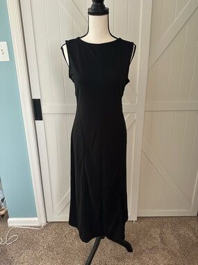 A New Day Black Sleeveless Midi Dress Size Small Minimalist Career Capsule